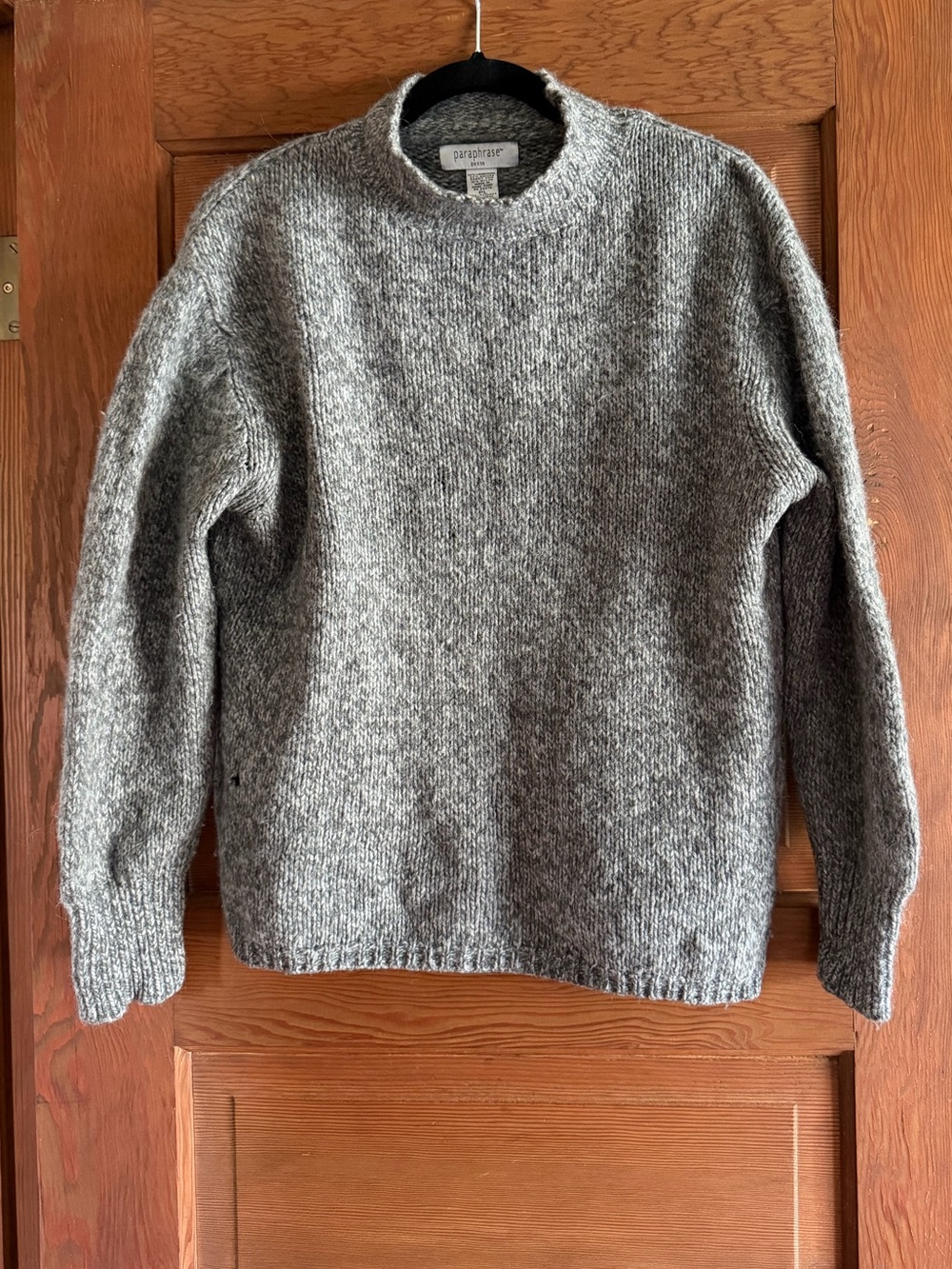 Vintage Paraphrase Petite Women’s Gray Crewneck Wool Blend Sweater Size L